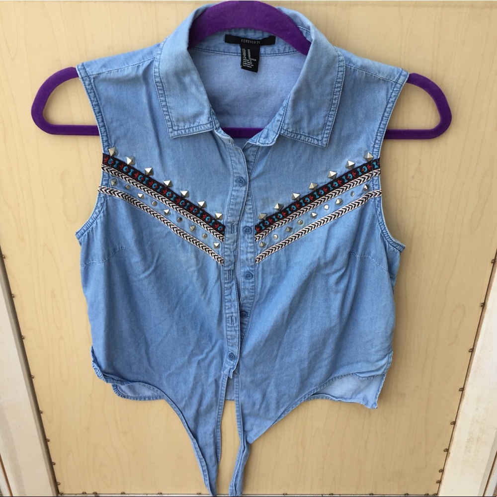 Forever 21 Waist-tie Shirt
